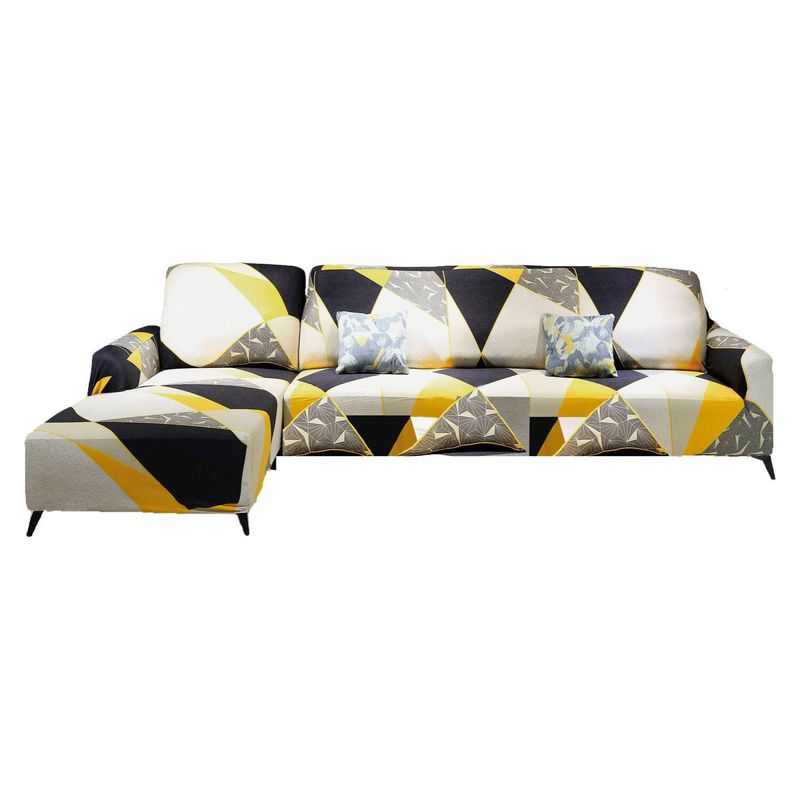 MODA ALFOMBRAS - Funda para sofa forma en l  amarillo