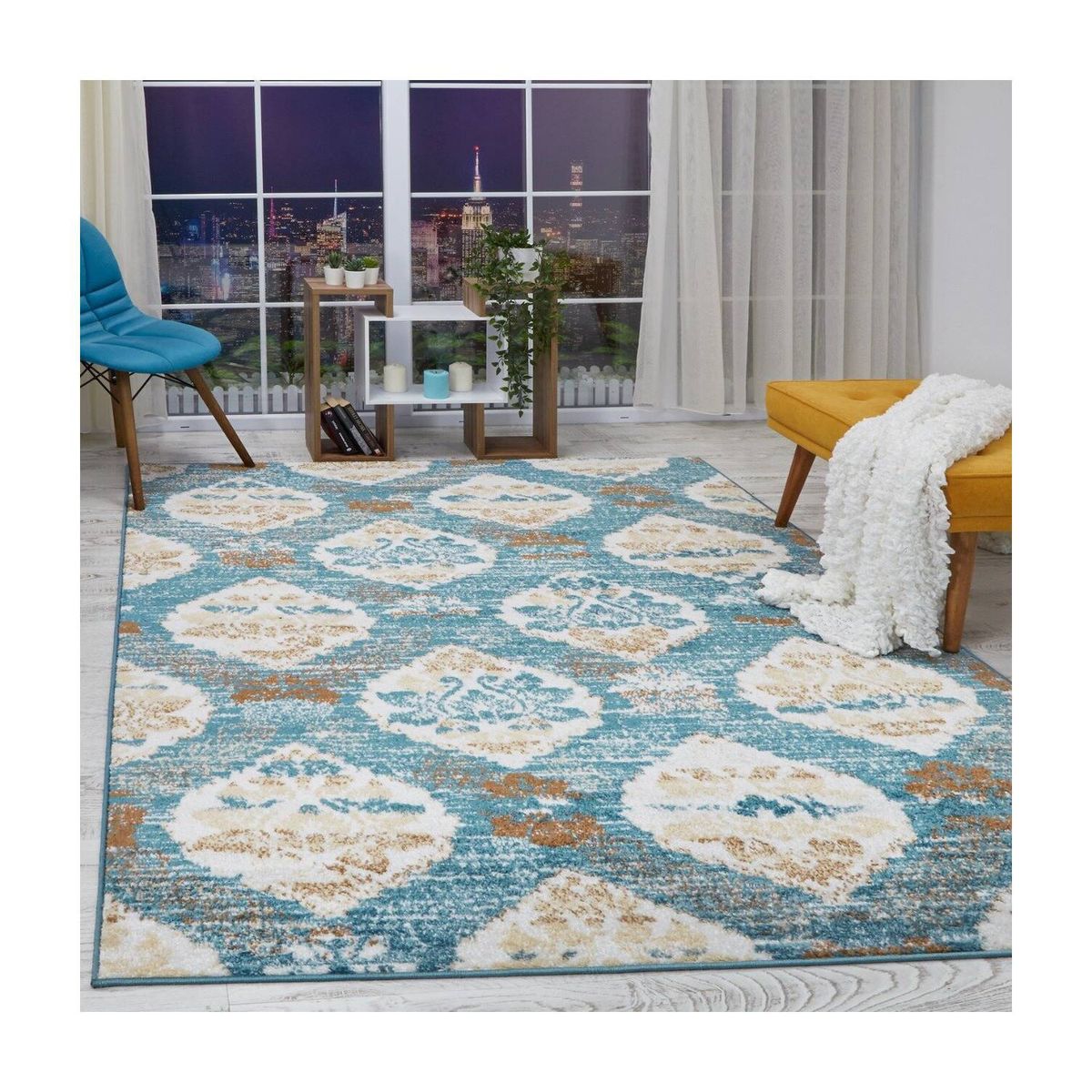 MODA ALFOMBRAS - ALFOMBRA SIESTA TURQUESA 160 X 230 CM