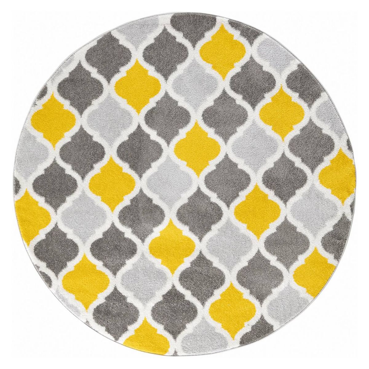 MODA ALFOMBRAS - ALFOMBRA REDONDA FLORIDA AMARILLO160 X 160 CM