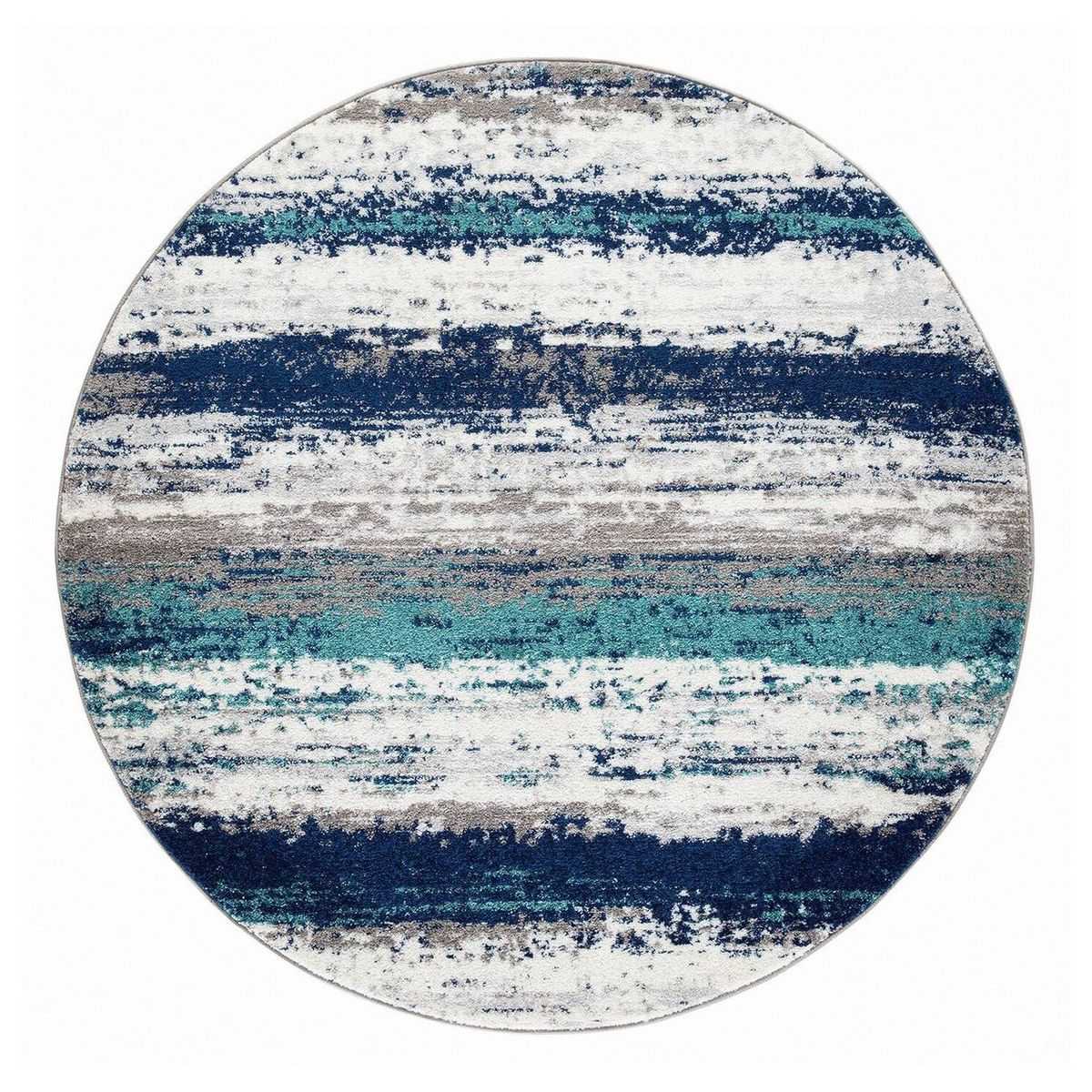 MODA ALFOMBRAS - Alfombra Redonda Florida Azul 160 X 160 Cm