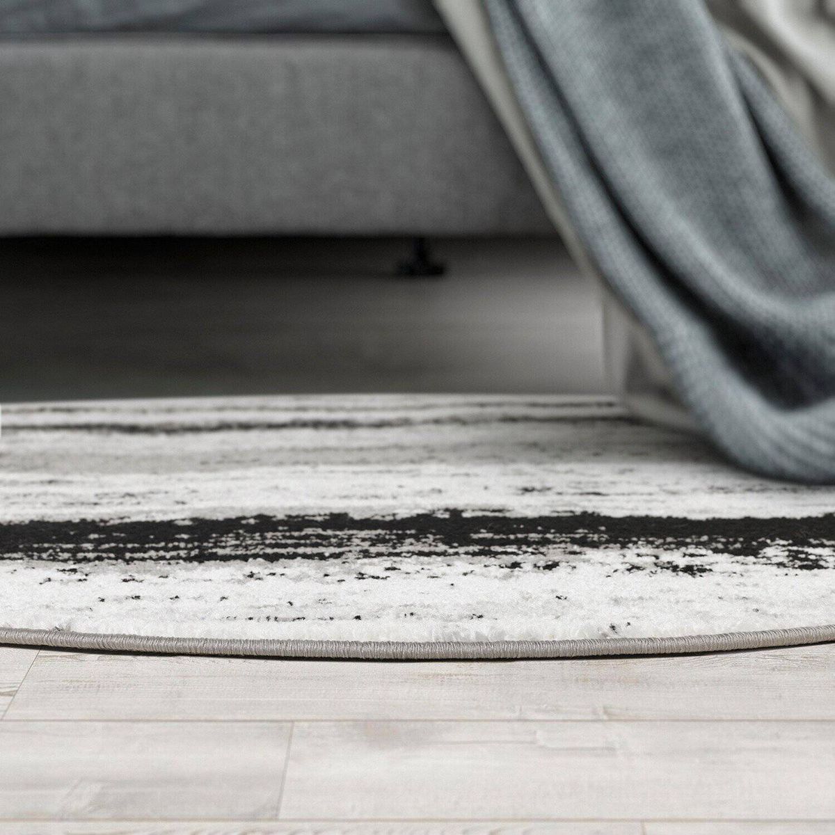 MODA ALFOMBRAS - Alfombra Redonda Florida Gris 160 X 160 Cm