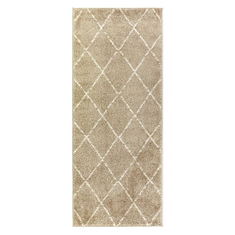 MODA ALFOMBRAS - Bajada de cama florida  beige 50x120