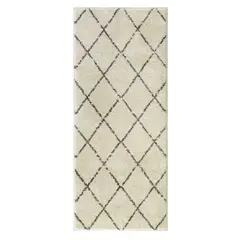 MODA ALFOMBRAS - Bajada de cama florida blanca 50x120