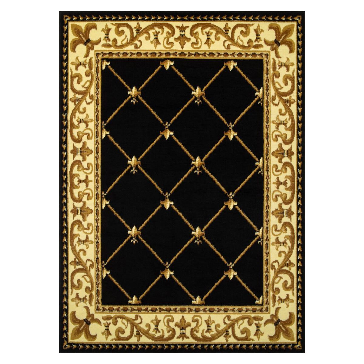 MODA ALFOMBRAS - ALFOMBRA KASHAN KING NEGRA 123 cm x 185 cm