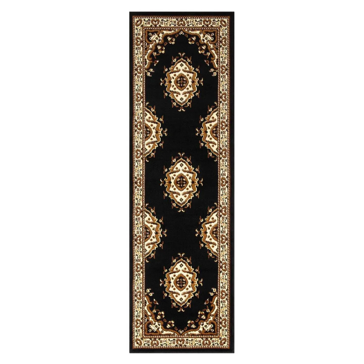 MODA ALFOMBRAS - Alfombra Pasillo Kashan King Negra 61 CM X 213 CM