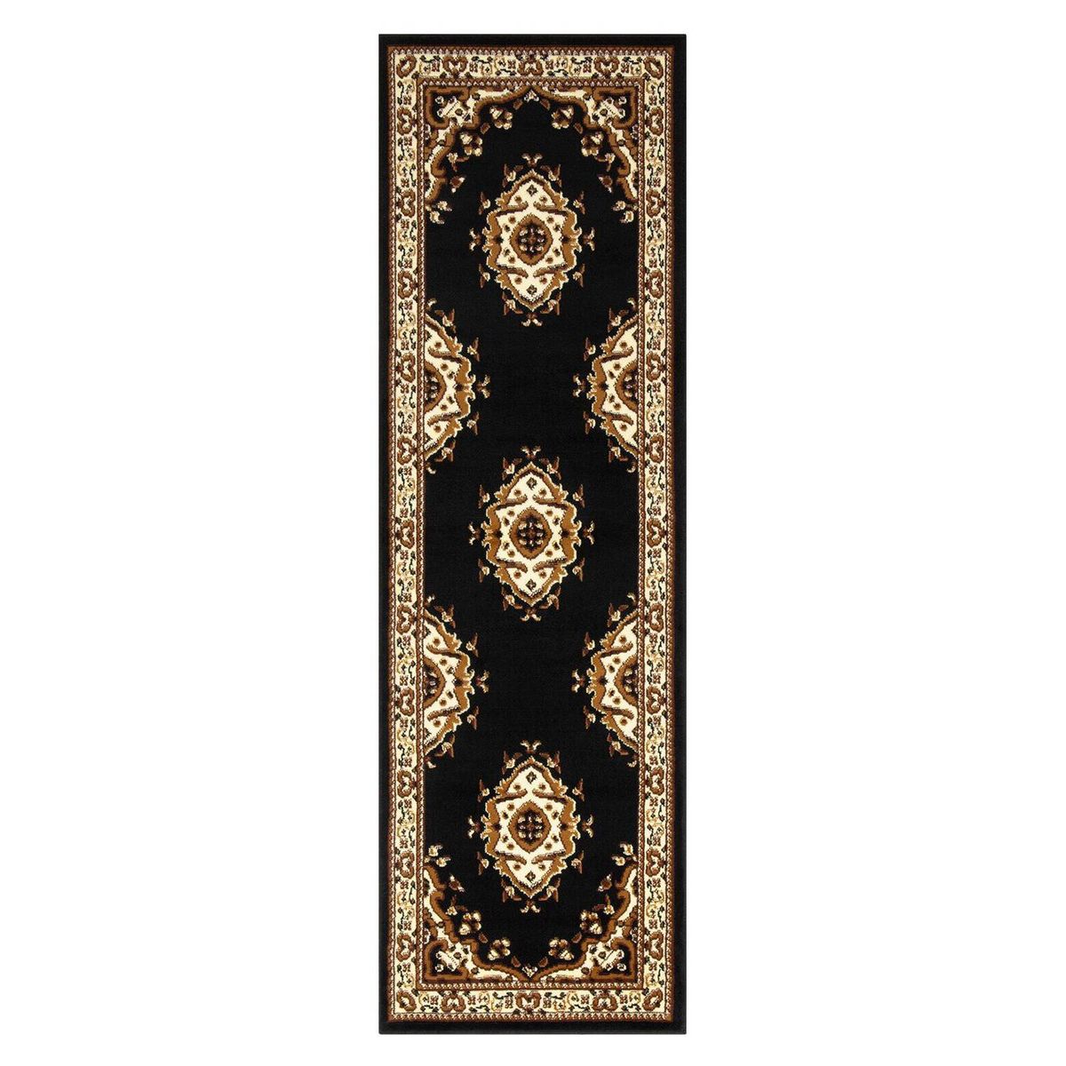 MODA ALFOMBRAS - Alfombra Pasillo Kashan King Negra 61 CM X 213 CM