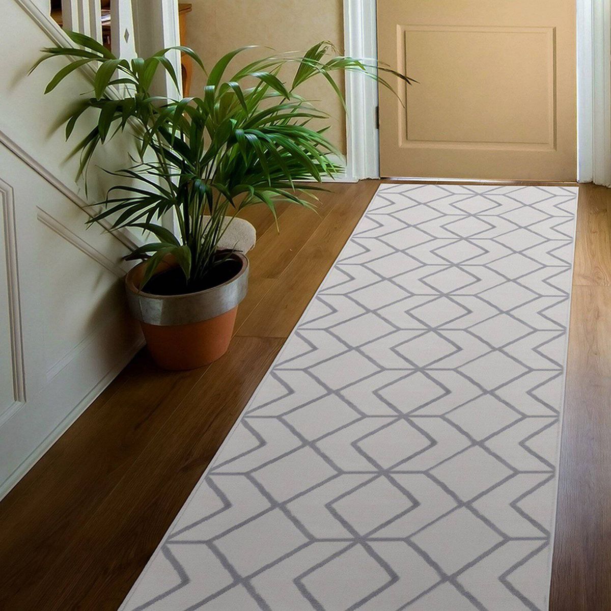 MODA ALFOMBRAS - Alfombra Pasillo Kashan King Blanco 66 CM X 430 CM