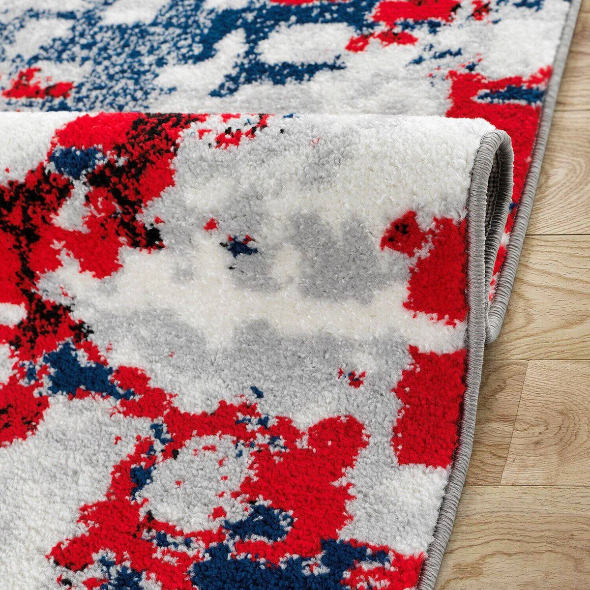 MODA ALFOMBRAS - Bajada de cama florida roja 60 x 90 cm