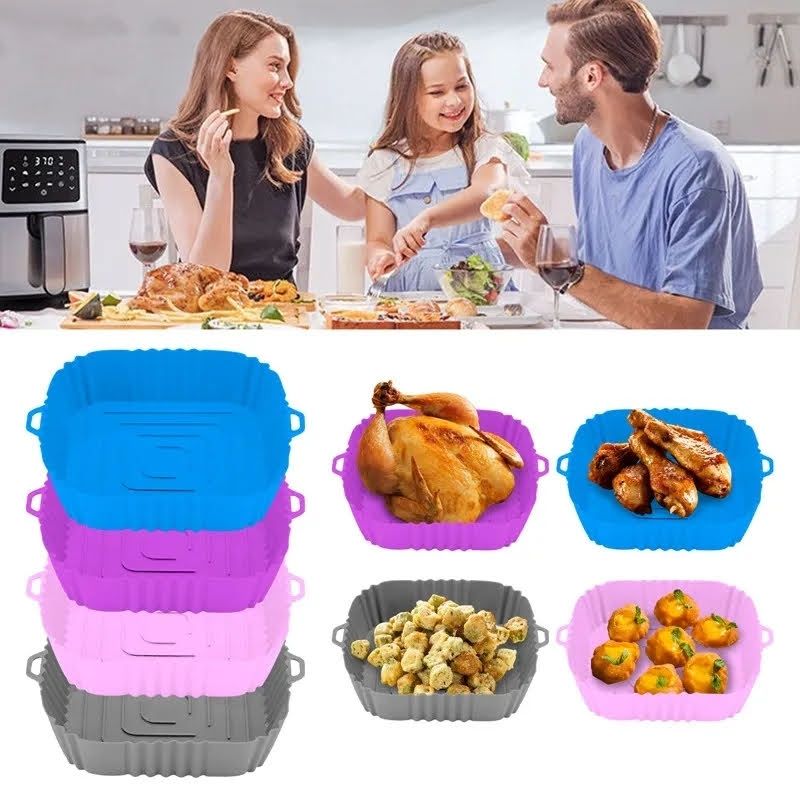 GENERICO - Bandeja Anti Adherente Silicona Air Fryer 20cm Freidora Aire