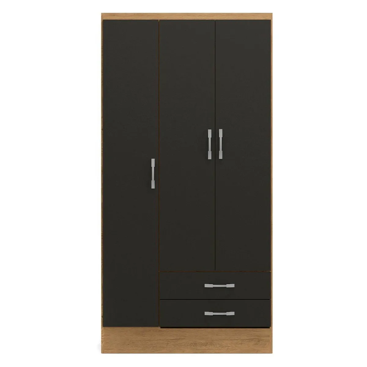 YARDAS - Closet Yardas Leticia Negro / Angelín 3 Puertas 2 Cajones