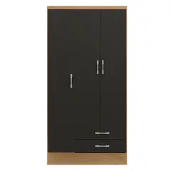 YARDAS - Closet Leticia Negro / Angelín 3 Puertas 2 Cajones