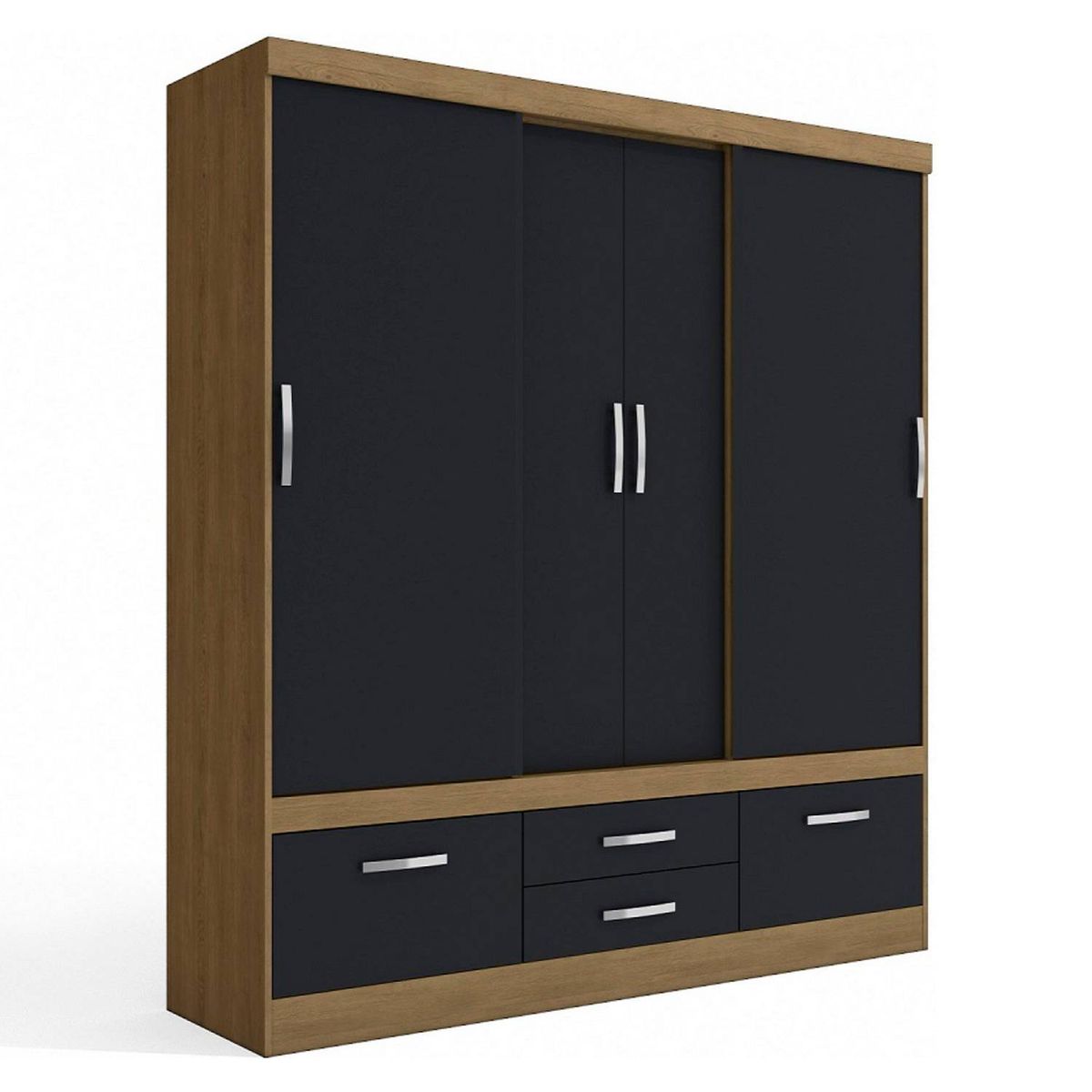 YARDAS - Closet Yardas Alexa Negro / Angelín Puertas Correderas y Batientes 4 Cajones