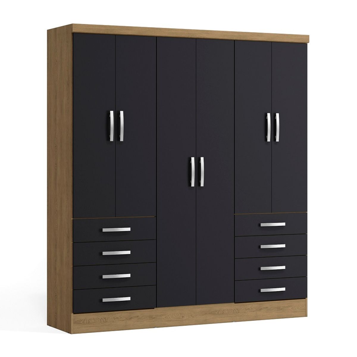 YARDAS - Closet Yardas Agustina Negro / Angelín 6 Puertas 8 Cajones