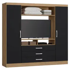 YARDAS - Closet Trinidad Negro / Angelín 2 Puertas 3 Cajones Lcd 46"