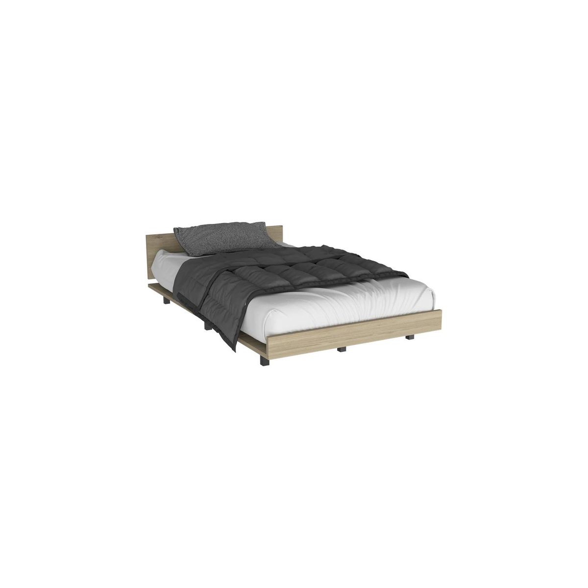 FMFURNITURE - Base De Cama Single - Café Claro 51.6x120x212.5 cm