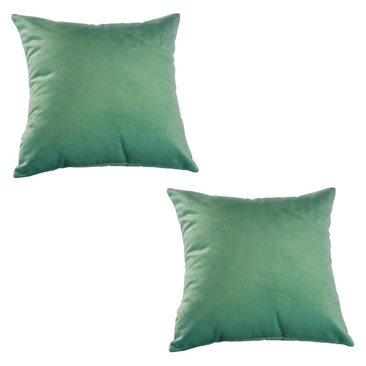 MASEL - Set 2 cojines felpa  verde agua  40 x 40