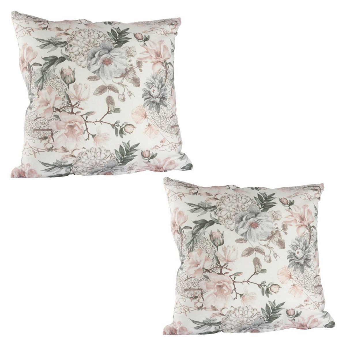 MASEL - Set 2 cojines lona española eloise gris 50x50