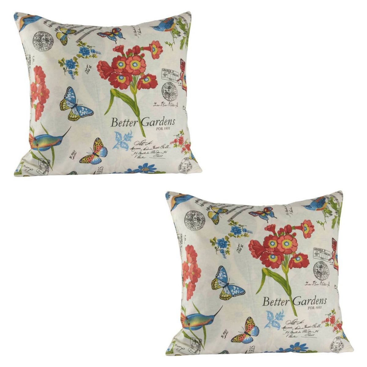 MASEL - Set 2 cojines lona española garden  yvory 50x50