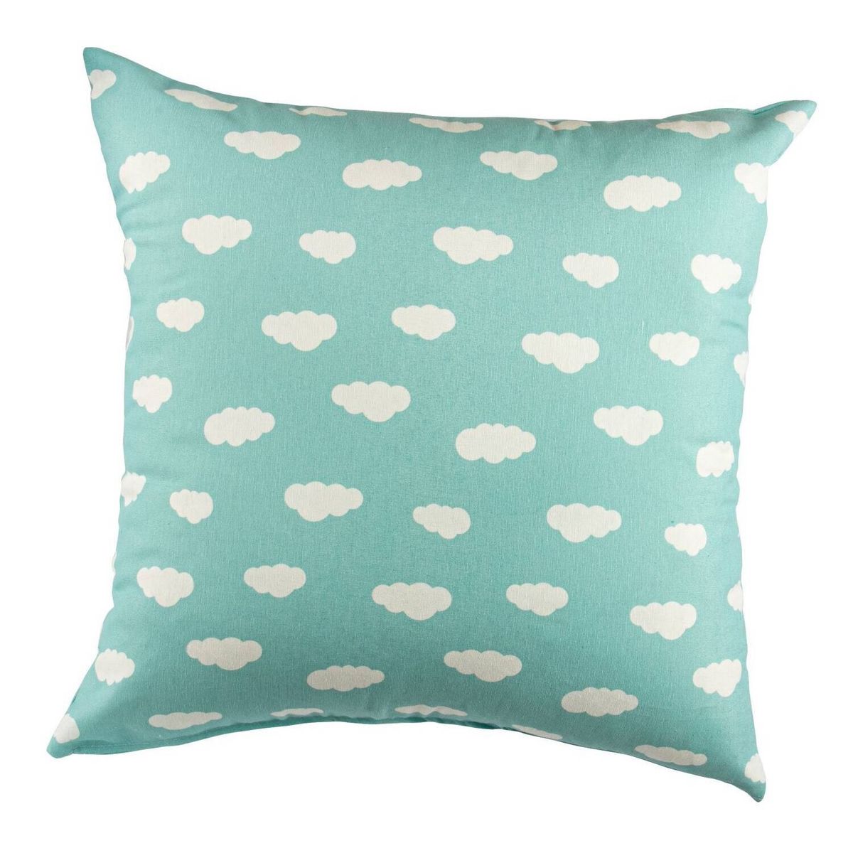 MASEL - Set 4 cojines lona nube   turquesa 50 x 50