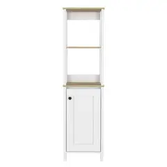 FMFURNITURE - Optimizador Alto Baño 1 Puerta - Café claro 150.7x40x40 cm