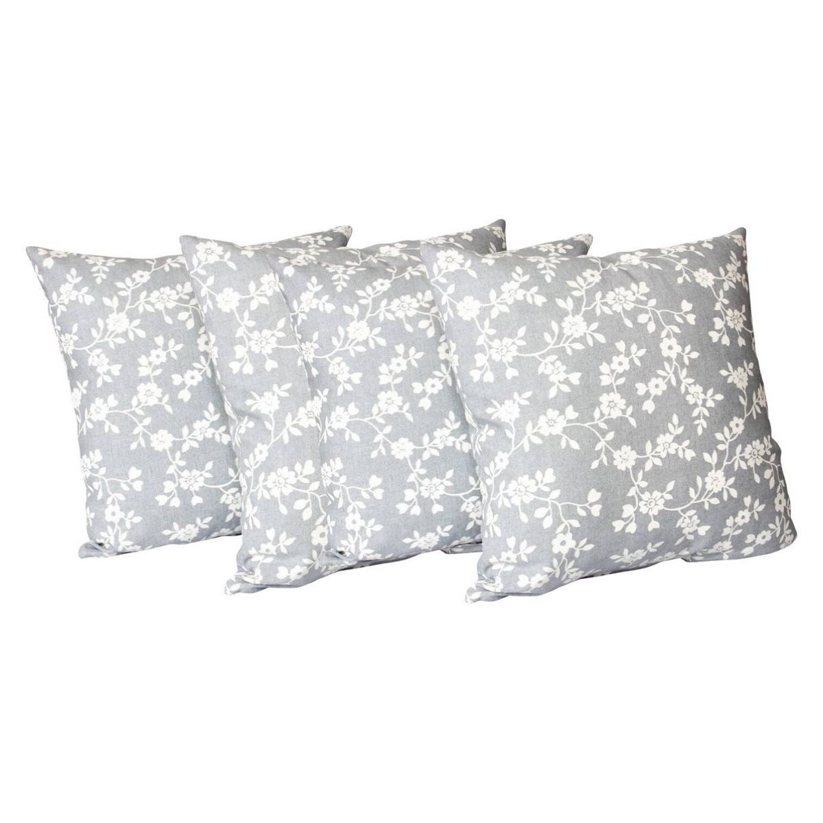 MASEL - Set  4 cojines lona española keila gris 50x50