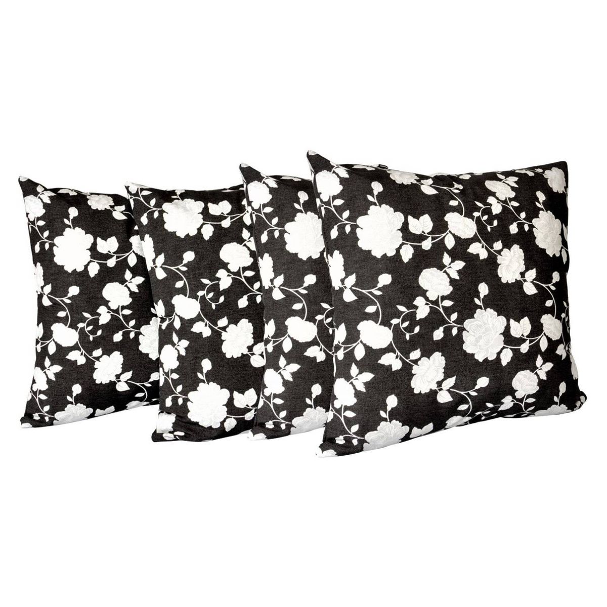 MASEL - Set 4 cojines lona española roberta 50x50 negro