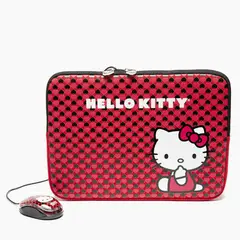 HELLO KITTY - Funda Tablet 10 Rojo Mouse Usb