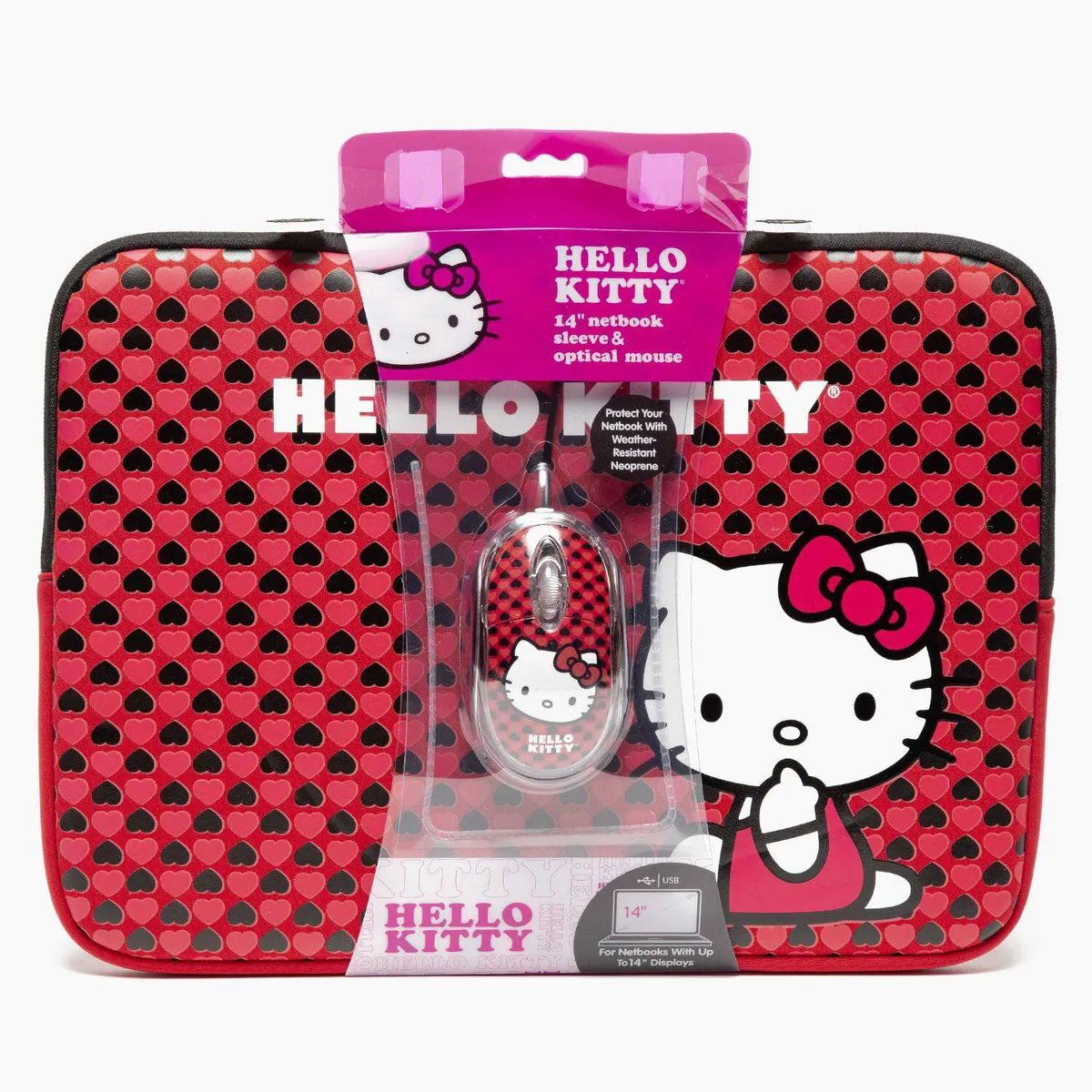 HELLO KITTY - Funda Tablet 10 Rojo Mouse Usb Hello Kitty