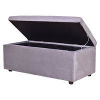 Banqueta baul felpa Gris 100 x 50 x 45