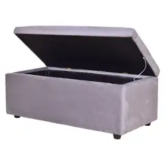 MASEL - Banqueta baul felpa 100 x 50 x 45