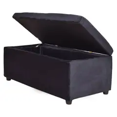 MASEL - Banqueta baul felpa 100 x 50 x 45