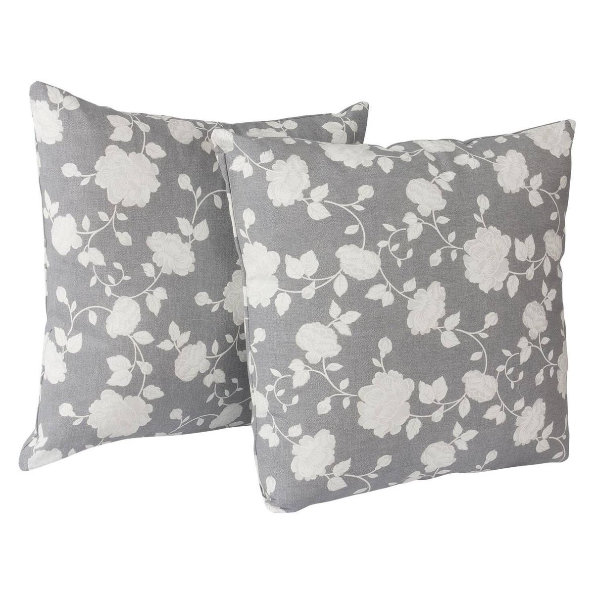 MASEL - Set 2 cojines lona española roberta gris 50x50