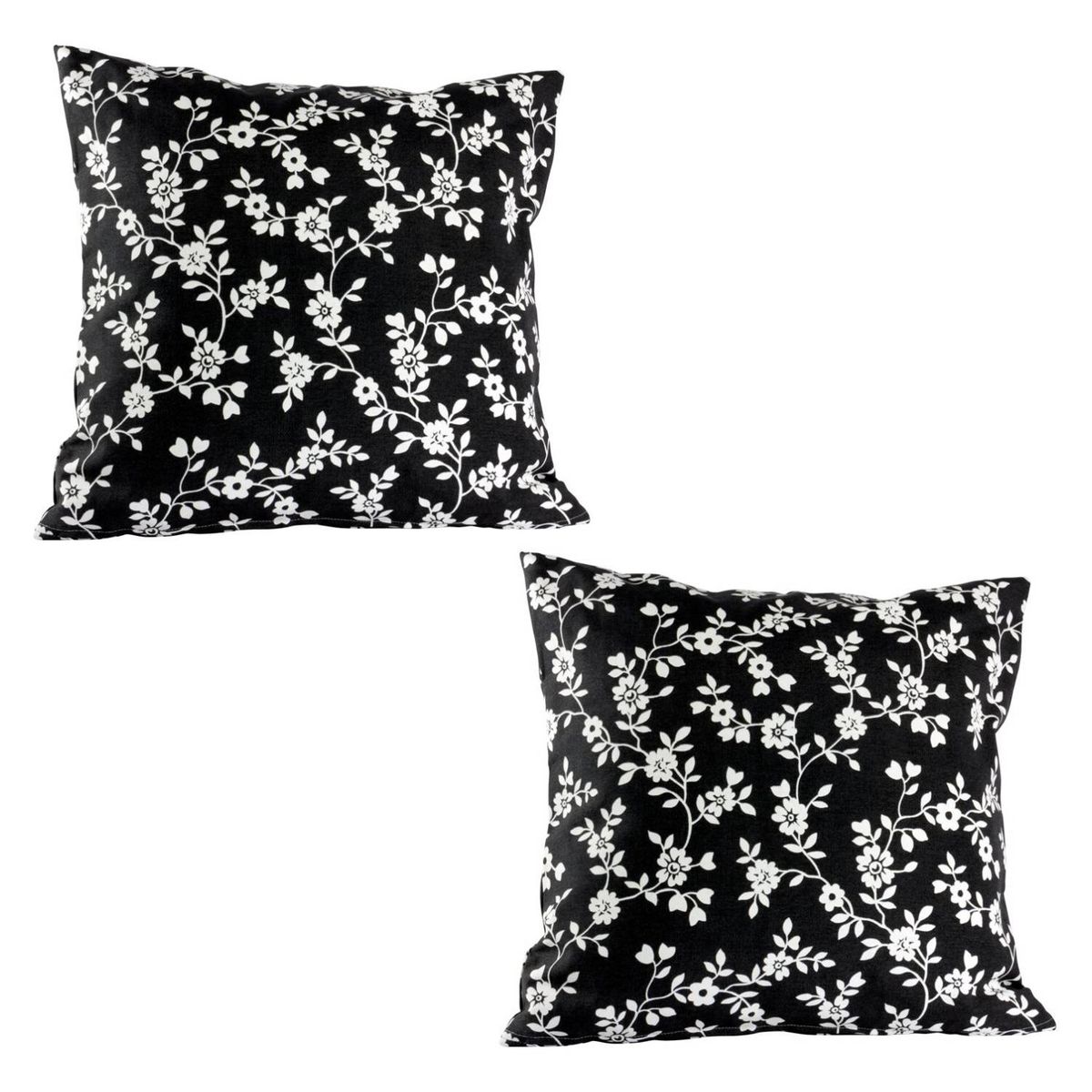 MASEL - Set 2 cojines lona española roberta 50x50 negro