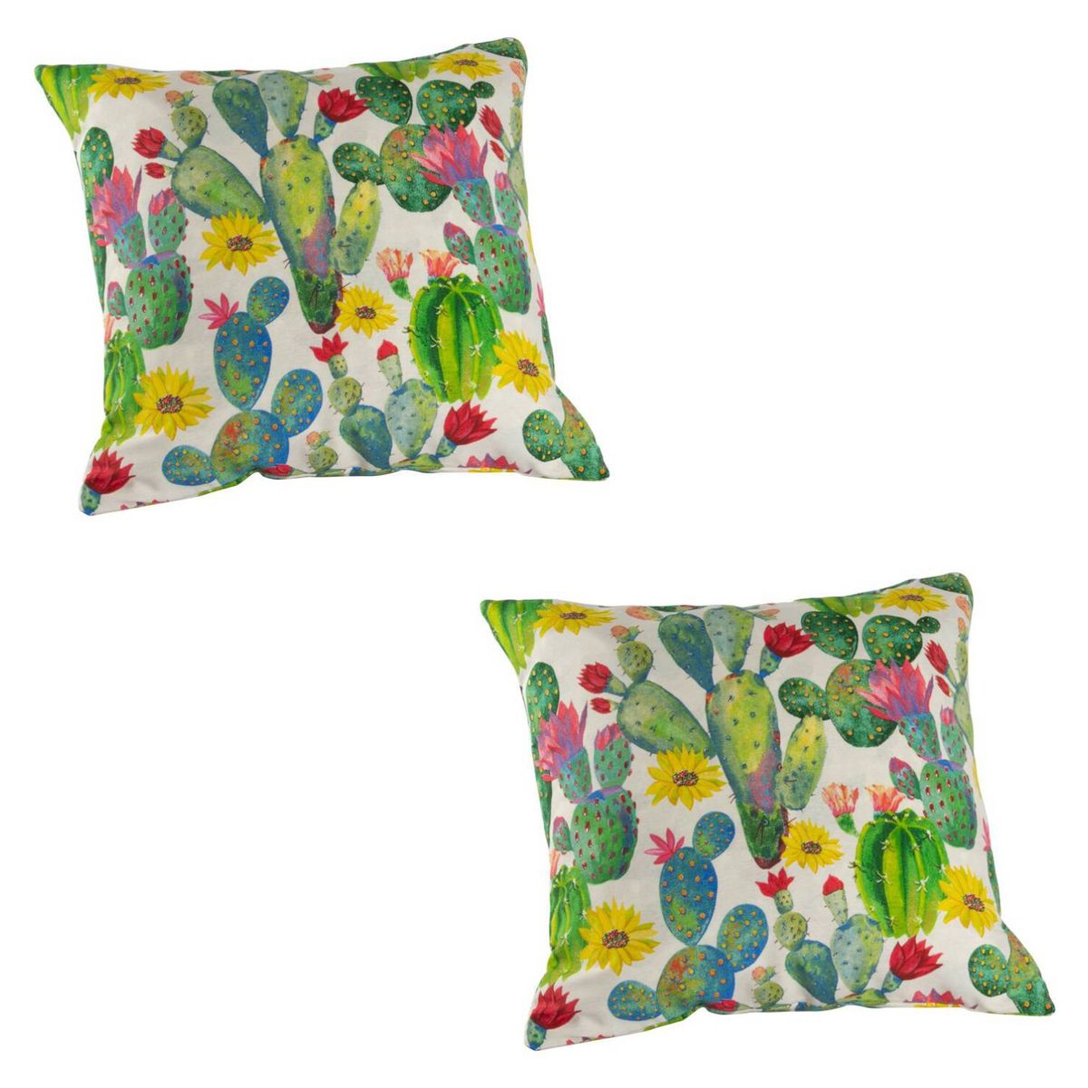 MASEL - Set 2 cojines lona española tampico blanco  50x50