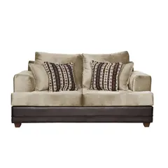 MASEL - Sofa 2c mori felpa beige 180 x 95 x 98