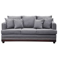 Sofa 3c estambul tachas tela gris 220 x 90 x 95