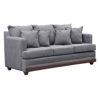 Imagen 2 del producto Sofa 3c estambul tachas tela gris 220 x 90 x 95