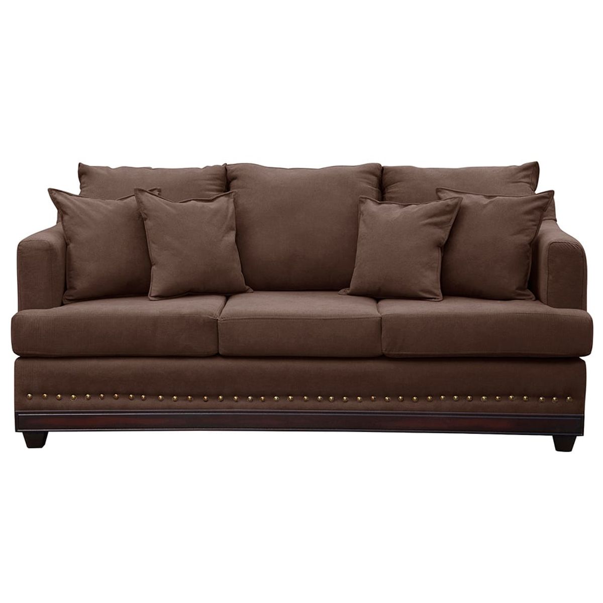 MASEL - Sofa 3c estambul tachas tela chocolate 220 x 90 x 95