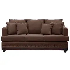 MASEL - Sofa 3c estambul tachas tela chocolat 200 x 90 x 95