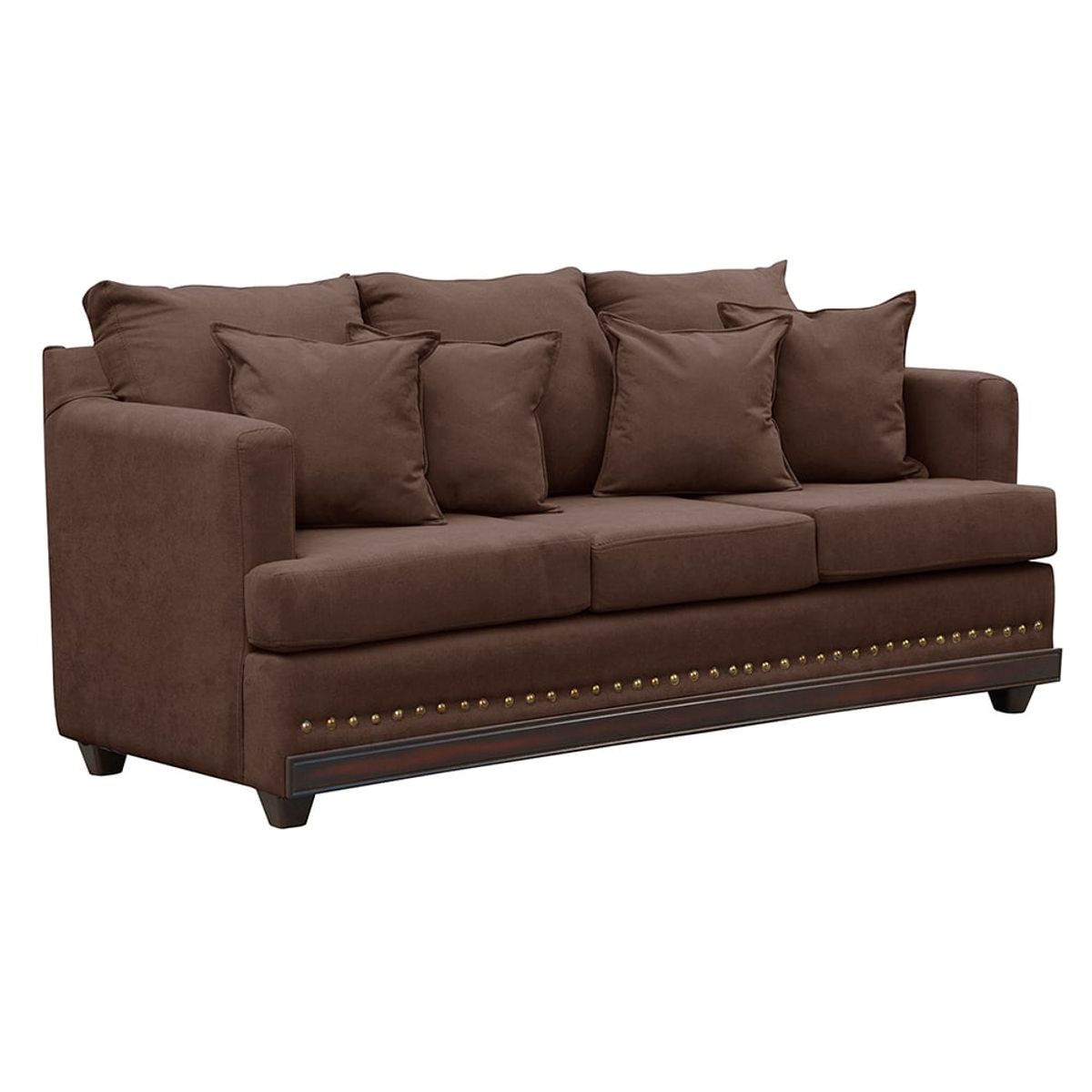 MASEL - Sofa 3c estambul tachas tela chocolate 220 x 90 x 95