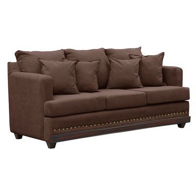 Imagen 2 del producto Sofa 3c estambul tachas tela chocolate 220 x 90 x 95