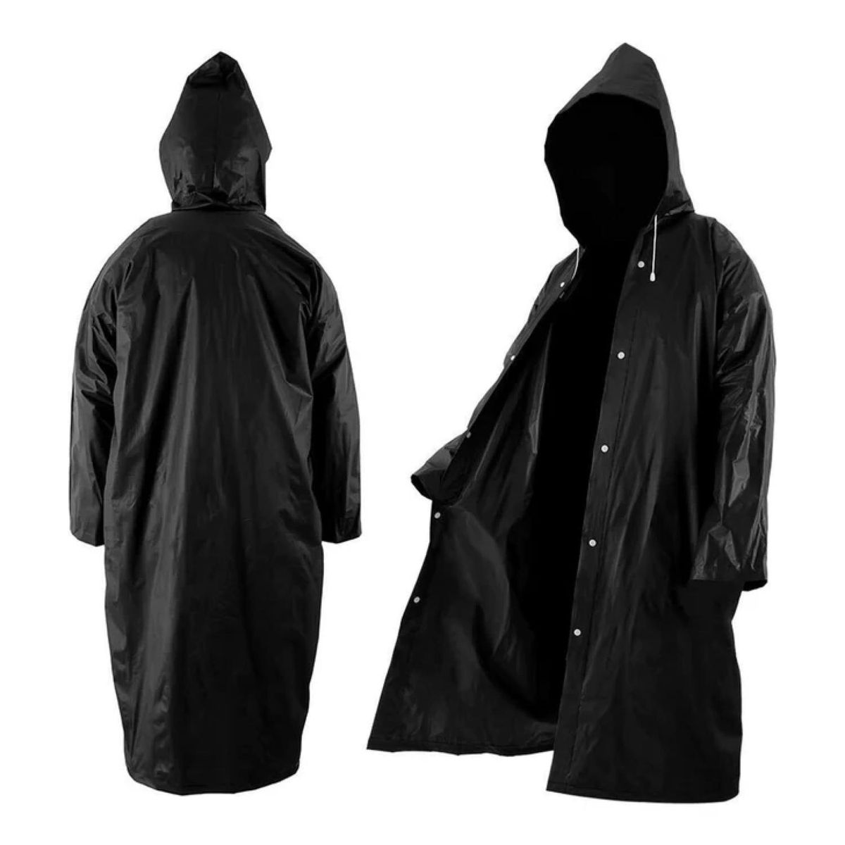 GENERICO - Poncho Impermeable Con Gorro Para Lluvia Negro