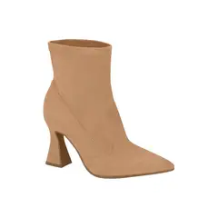 BEIRA RIO - Botín Mujer Efecto Gamuza Café Claro