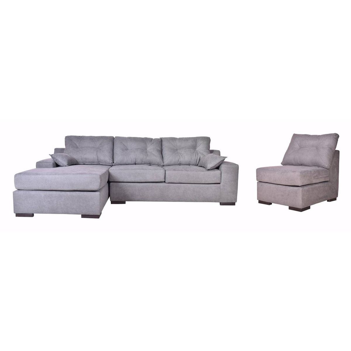 MASEL - Seccional modular  liguria  izquierdo tela gris  300 x 155x 95