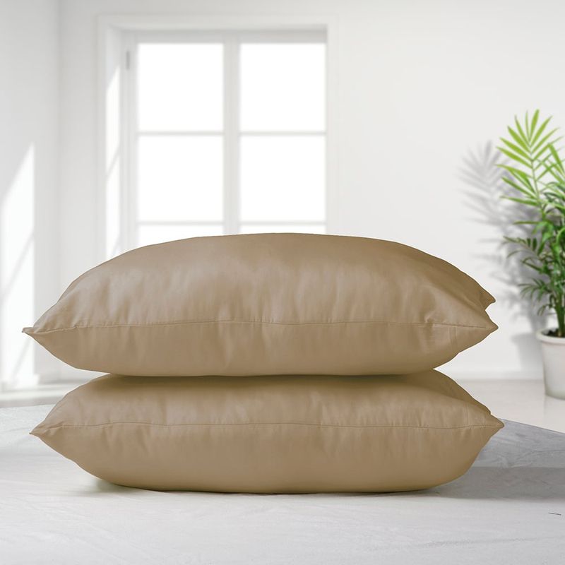 MASEL - Set 2 almohadas 50x70 premium eco colores beige