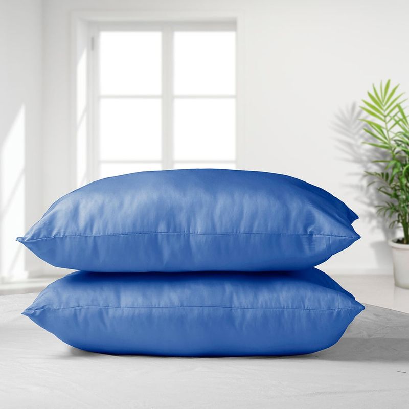 MASEL - Set 2 almohadas premium eco colores  Azul 50x70