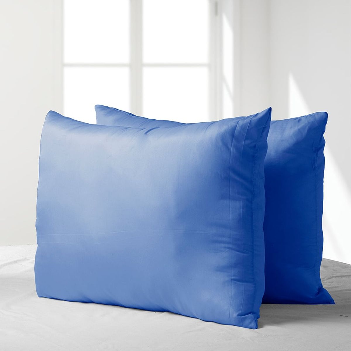 MASEL - Set 2 almohadas premium eco colores  Azul 50x70