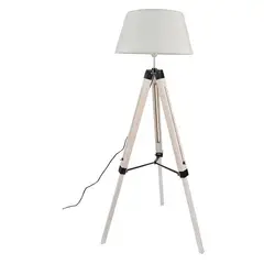 TEMPORA - Lámpara de pie madera blanca
