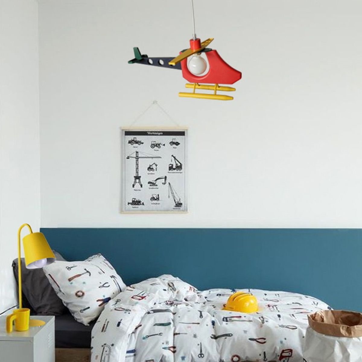 TEMPORA - Lámpara infantil helicoptero rojo