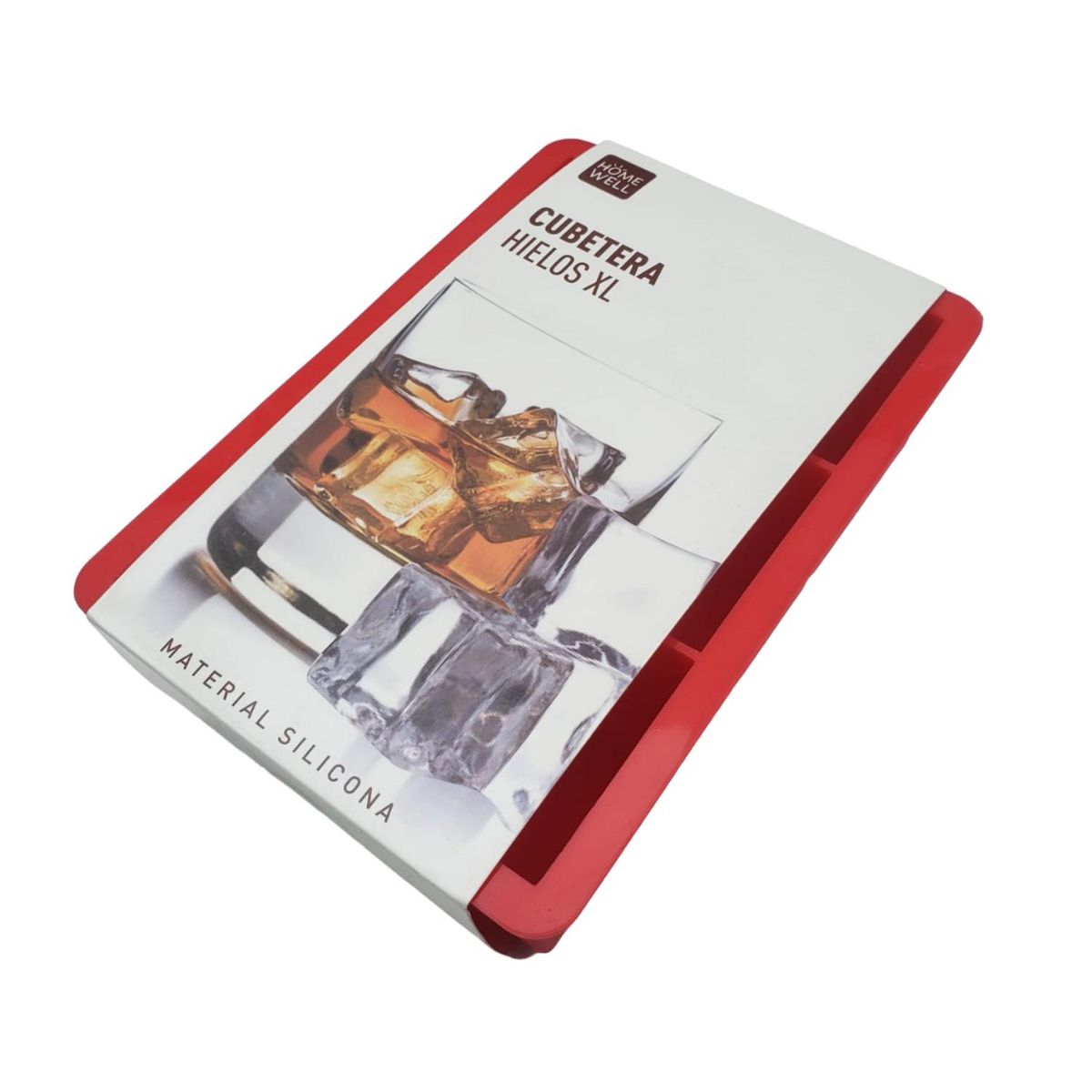 HOMEWELL - Cubeta de hielo de silicona gris xl 16.3x11.5x5cm